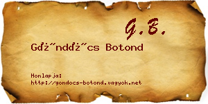 Göndöcs Botond névjegykártya
